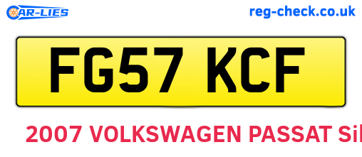 FG57KCF are the vehicle registration plates.