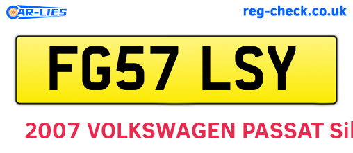 FG57LSY are the vehicle registration plates.