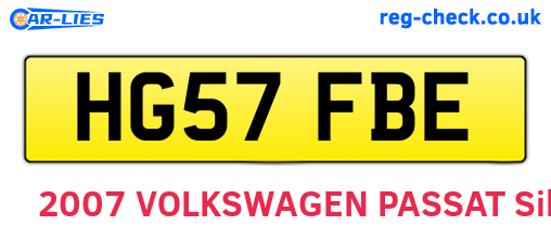HG57FBE are the vehicle registration plates.