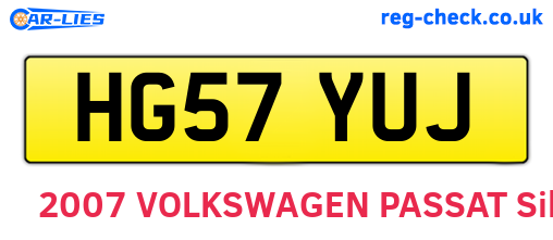 HG57YUJ are the vehicle registration plates.