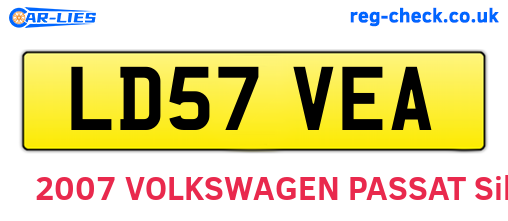 LD57VEA are the vehicle registration plates.