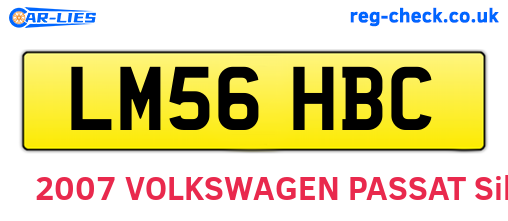LM56HBC are the vehicle registration plates.