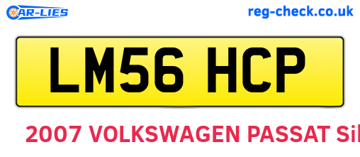 LM56HCP are the vehicle registration plates.