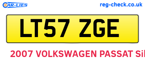 LT57ZGE are the vehicle registration plates.