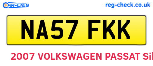 NA57FKK are the vehicle registration plates.