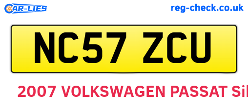 NC57ZCU are the vehicle registration plates.