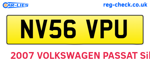 NV56VPU are the vehicle registration plates.