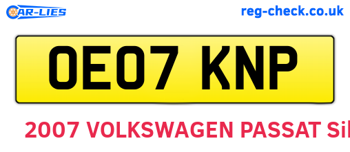 OE07KNP are the vehicle registration plates.