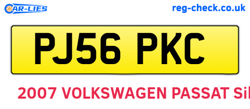 PJ56PKC are the vehicle registration plates.