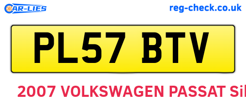 PL57BTV are the vehicle registration plates.