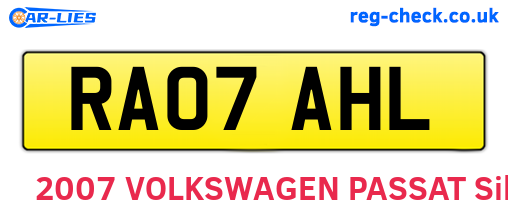 RA07AHL are the vehicle registration plates.