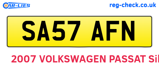 SA57AFN are the vehicle registration plates.