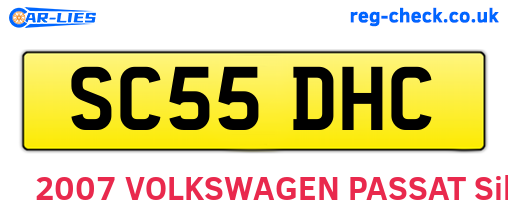 SC55DHC are the vehicle registration plates.