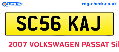 SC56KAJ are the vehicle registration plates.
