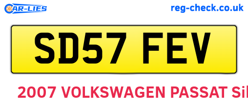 SD57FEV are the vehicle registration plates.