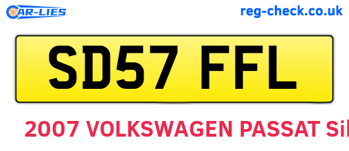 SD57FFL are the vehicle registration plates.