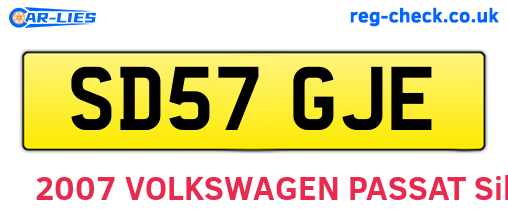 SD57GJE are the vehicle registration plates.