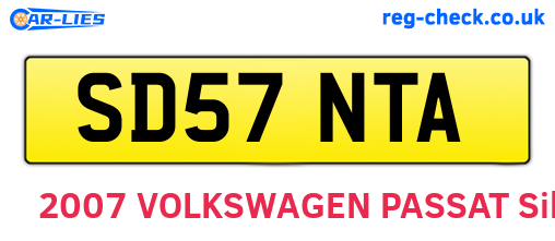 SD57NTA are the vehicle registration plates.