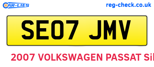 SE07JMV are the vehicle registration plates.