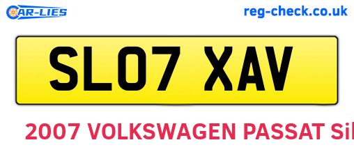 SL07XAV are the vehicle registration plates.