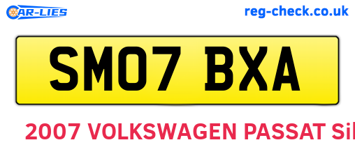 SM07BXA are the vehicle registration plates.
