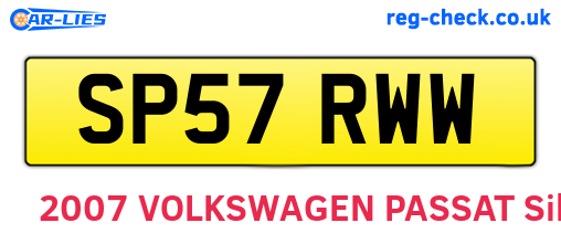 SP57RWW are the vehicle registration plates.