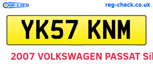 YK57KNM are the vehicle registration plates.