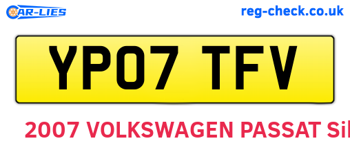 YP07TFV are the vehicle registration plates.
