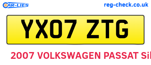YX07ZTG are the vehicle registration plates.