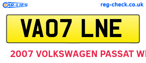 VA07LNE are the vehicle registration plates.