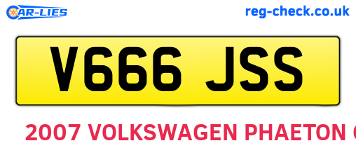 V666JSS are the vehicle registration plates.