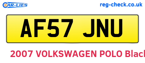 AF57JNU are the vehicle registration plates.