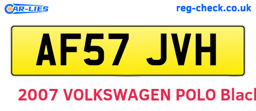 AF57JVH are the vehicle registration plates.
