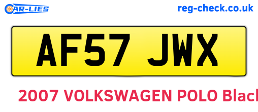 AF57JWX are the vehicle registration plates.