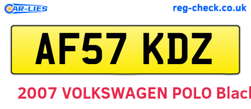 AF57KDZ are the vehicle registration plates.