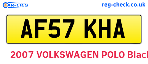AF57KHA are the vehicle registration plates.