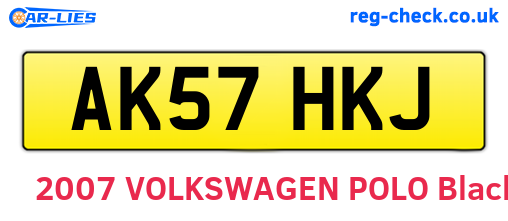 AK57HKJ are the vehicle registration plates.