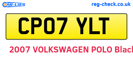 CP07YLT are the vehicle registration plates.