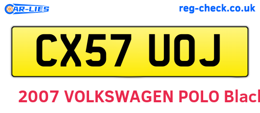 CX57UOJ are the vehicle registration plates.