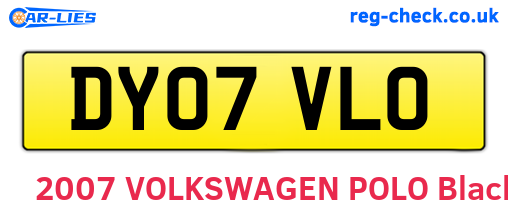 DY07VLO are the vehicle registration plates.