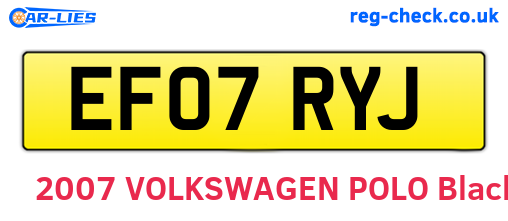EF07RYJ are the vehicle registration plates.