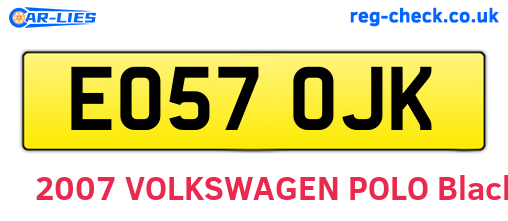 EO57OJK are the vehicle registration plates.