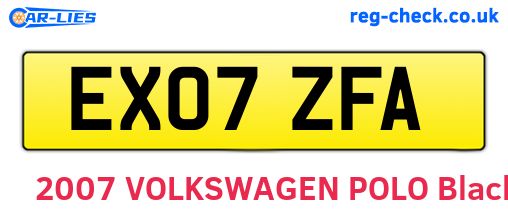 EX07ZFA are the vehicle registration plates.