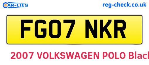 FG07NKR are the vehicle registration plates.