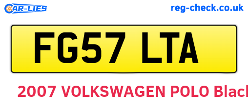 FG57LTA are the vehicle registration plates.