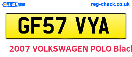 GF57VYA are the vehicle registration plates.