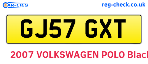 GJ57GXT are the vehicle registration plates.