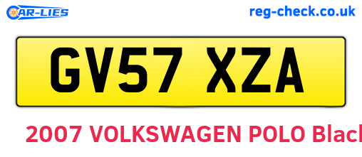 GV57XZA are the vehicle registration plates.
