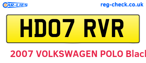 HD07RVR are the vehicle registration plates.