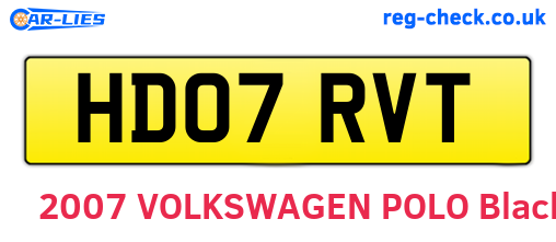 HD07RVT are the vehicle registration plates.